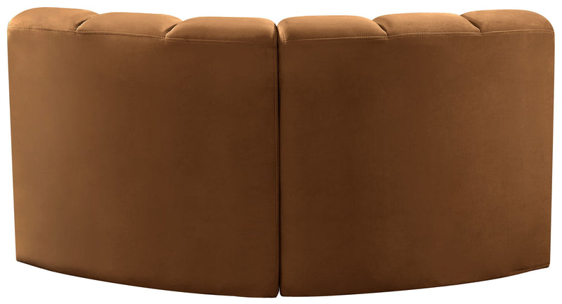 Arc 60" Saddle Velvet Upholstered 2pc. Modular Sectional