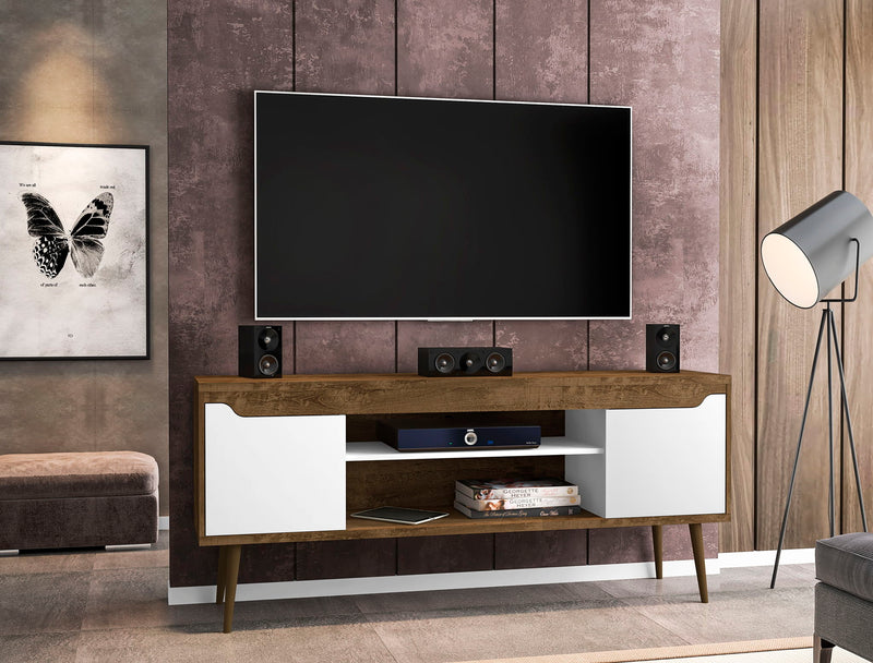 Manhattan Bradley - TV Stand With Rustic Brown Base