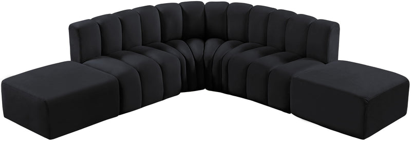 Arc - Velvet 6 Piece Corner Modular Sofa