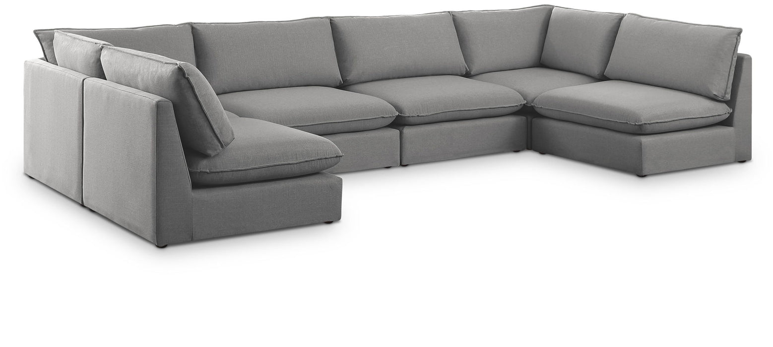 Mackenzie Linen Textured Fabric Upholstered Modular Sectional