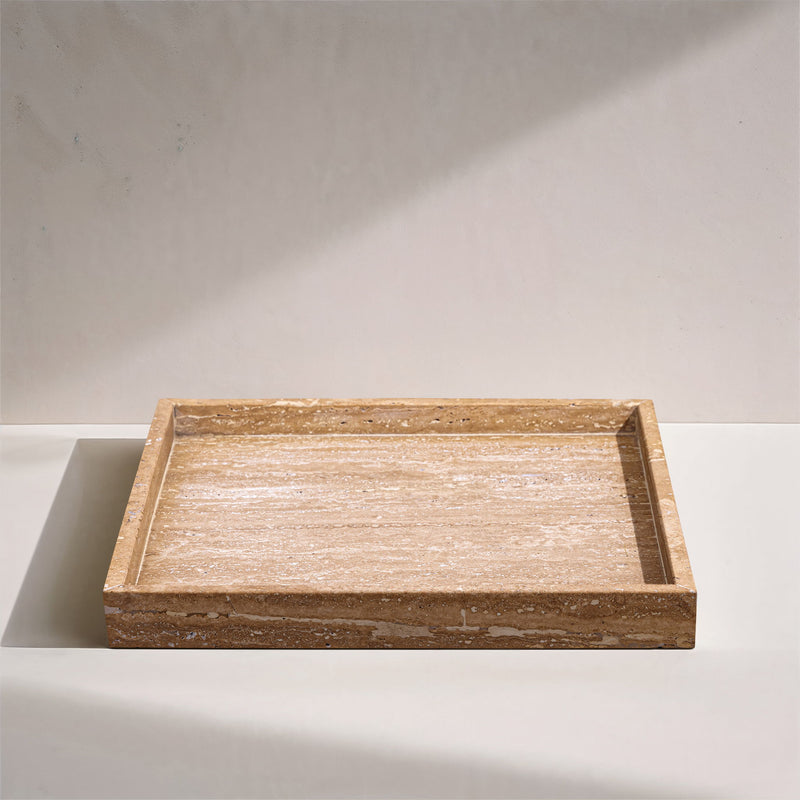 Barletta Natural Square Travertine Tray