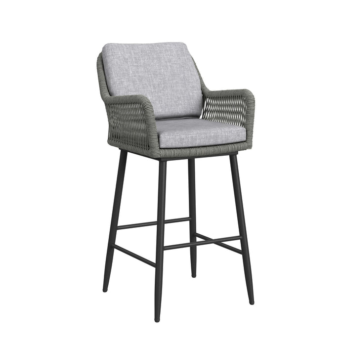 Bayhill - Fabric Barstool (Set of 2) - Black / Gray