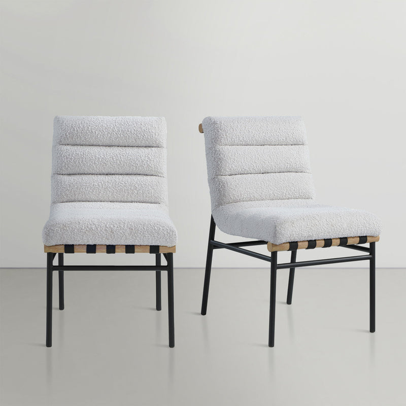 Burke Cream Boucle Fabric Upholstered Dining Chair