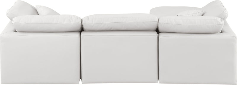 Indulge - Faux Leather 4 Piece Modular Sectional With Chaise