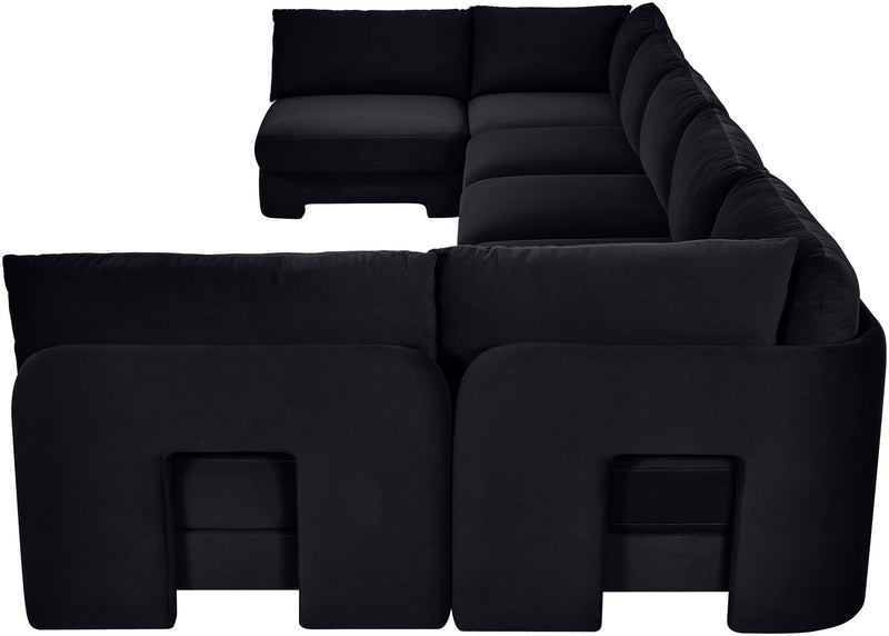Hammond - Velvet Performance Fabric Upholstered 7 Piece U-Shaped Armless Sectional