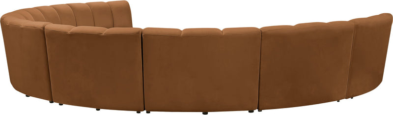 Infinity 183" Saddle Velvet Upholstered 8pc. Modular Sectional