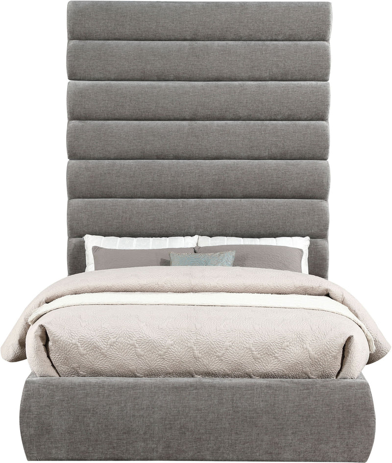 Adam - Chenille Fabric Bed With 89" Headboard