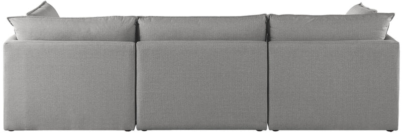 Mackenzie 120" Linen Textured Fabric Upholstered 3pc. Modular Sofa