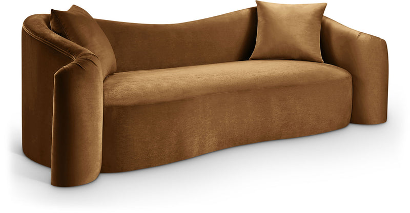 Destin 91" Saddle Velvet Upholstered Sofa
