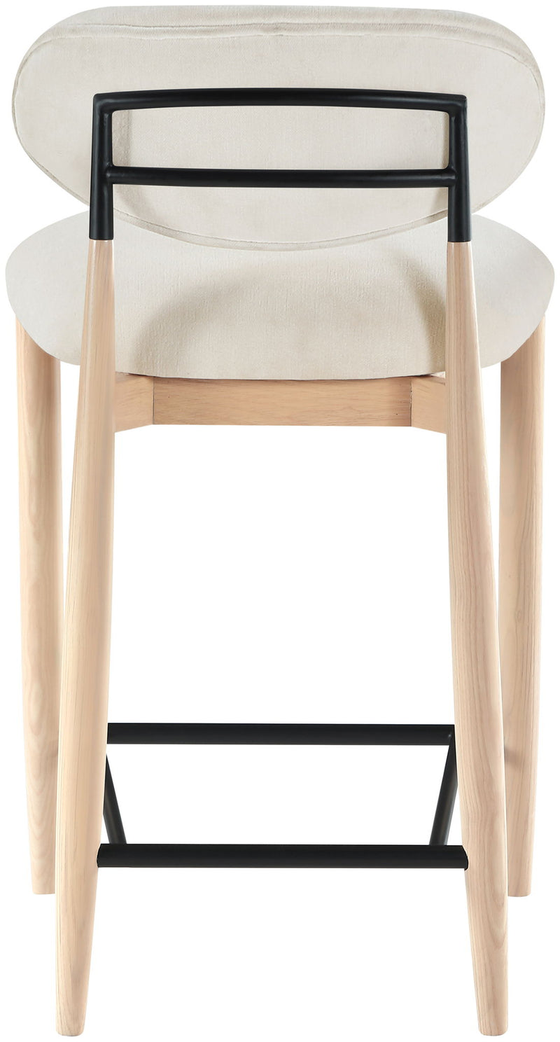 Riccio Cream Performance Fabric Upholstered Stool