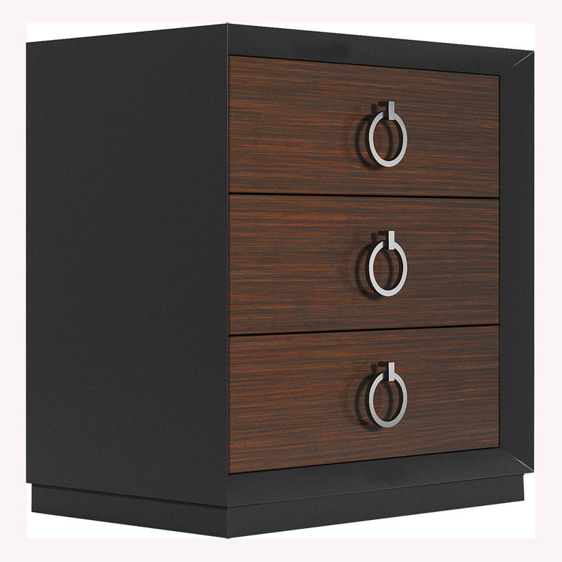 Emporio - Nightstand - Black / Dark Brown