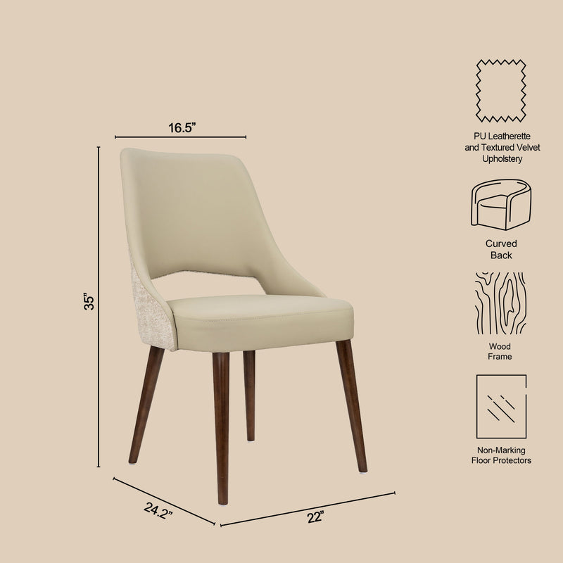 Liora - Wood Upholstered Side Chair (Set of 2) - Coffee / Brown