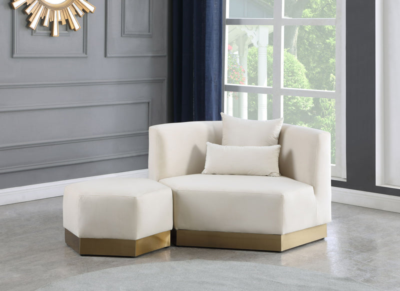 Marquis Velvet Upholstered Ottoman
