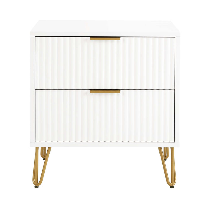 Manhattan Dumbo - Fluted 2-Drawer Nightstand