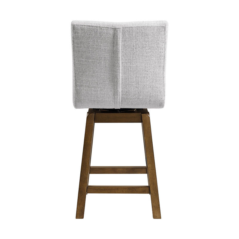 Carmela - Swivel Counter Chair (Set of 2) - Brown / Light Gray Linen