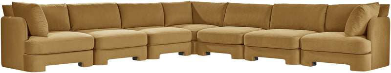 Hammond - Velvet Performance Fabric Upholstered 7 Piece Corner Sectional