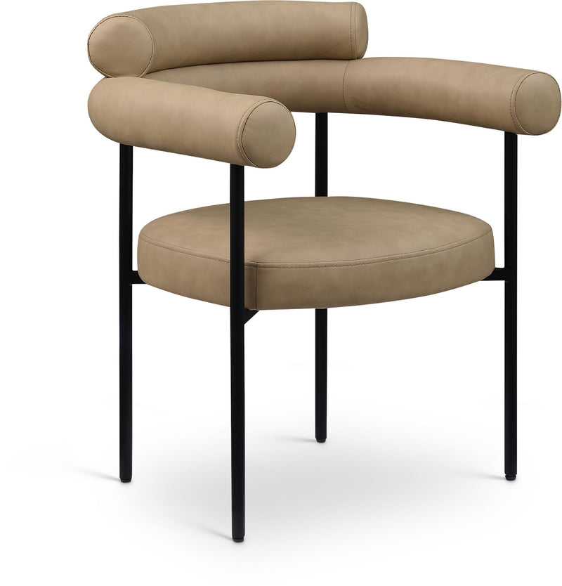 Blake Tan Vegan Leather Upholstered Dining Chair