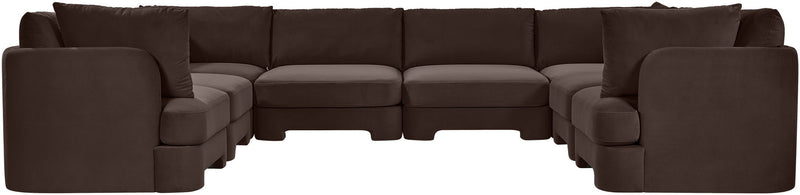 Hammond - Velvet Performance Fabric Upholstered 8 Piece U-Shaped Sectional