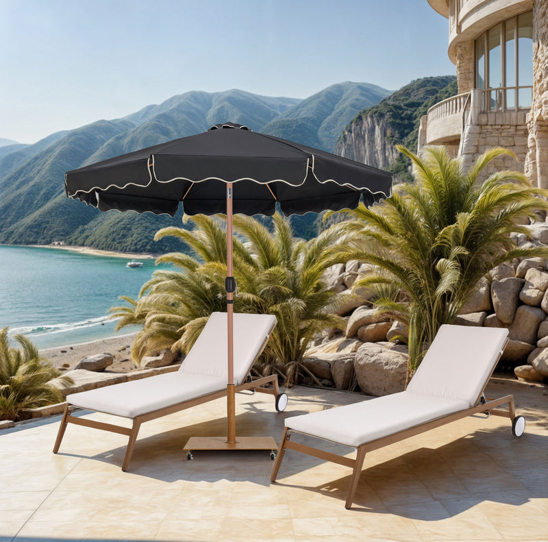 Amalfi - Aluminum Patio Umbrella - Light Brown Base / Light Brown Pole