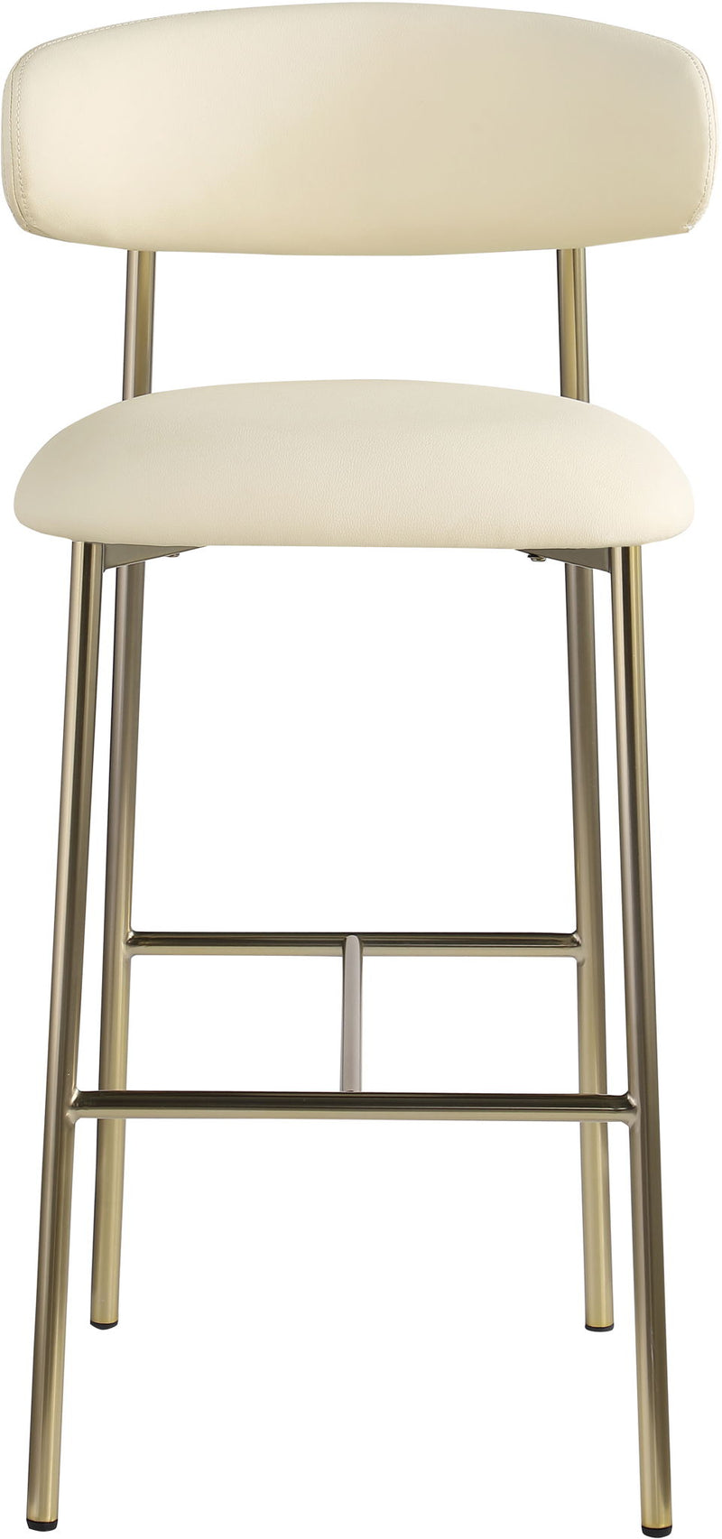 Lupita Cream Vegan Leather Upholstered Bar Stool