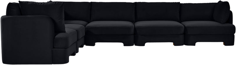 Hammond - Velvet Performance Fabric Upholstered 6 Piece Corner Sectional