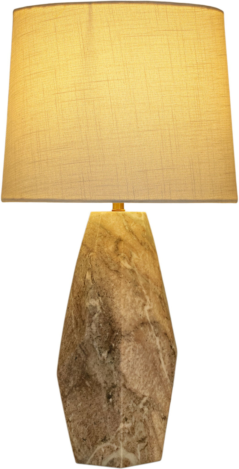 Seraphine - Genuine Marble And Linen Textured Fabric Table Lamp