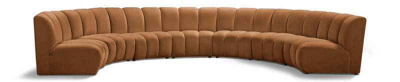 Infinity 183" Saddle Velvet Upholstered 7pc. Modular Sectional