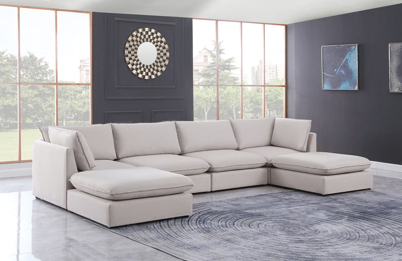 Mackenzie Linen Textured Fabric Upholstered Modular Sectional