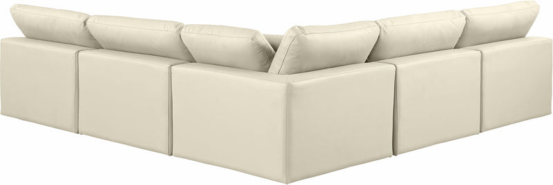 Comfy - 5 Piece Faux Leather Modular Corner Armless Sectional