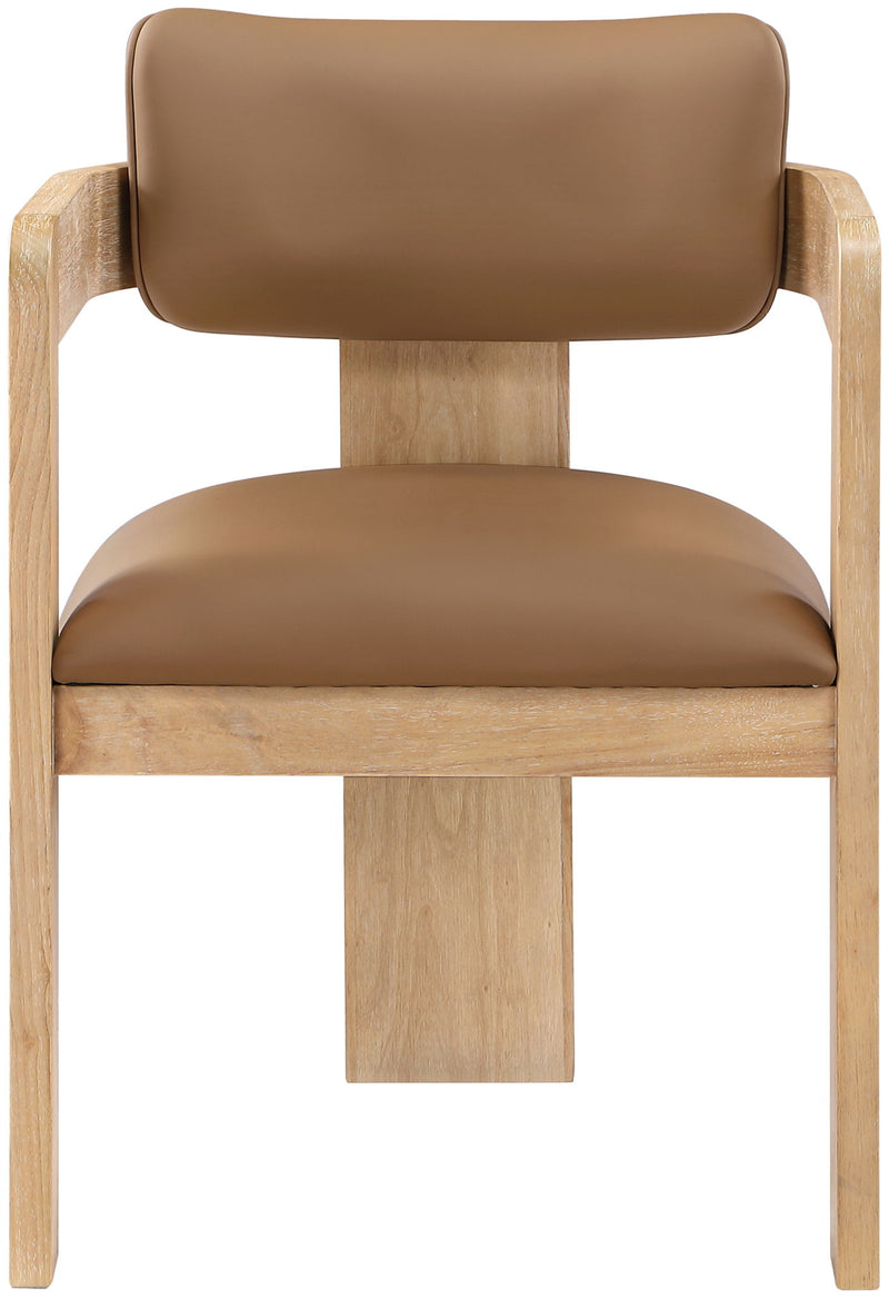 Sacha - Vegan Leather Upholstered Dining Chair With Natural Base (Set of 2)