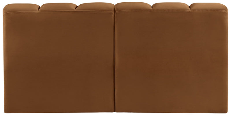 Arc 60" Saddle Velvet Upholstered 2pc. Modular Sectional