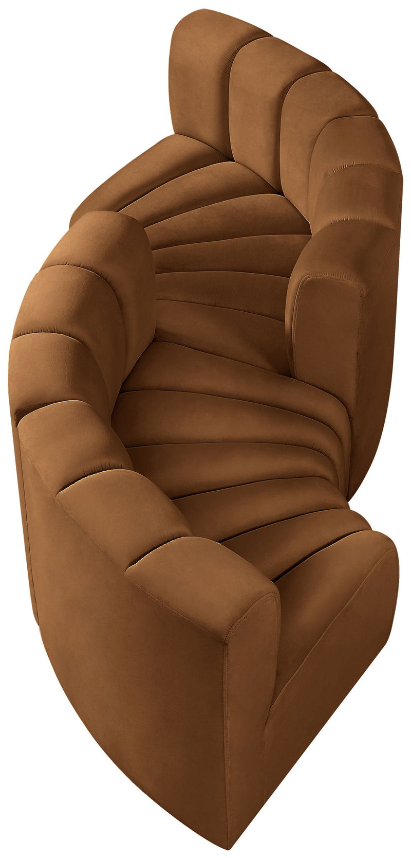 Arc 102" Saddle Velvet Upholstered 4pc. Modular Sectional