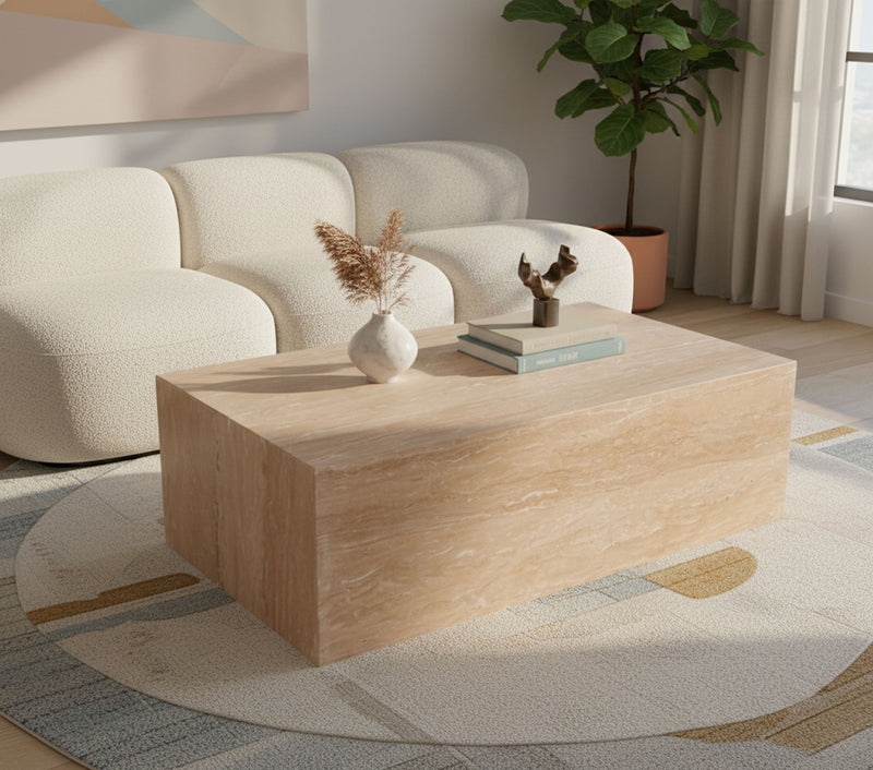 Bolzano Natural Travertine Coffee Table