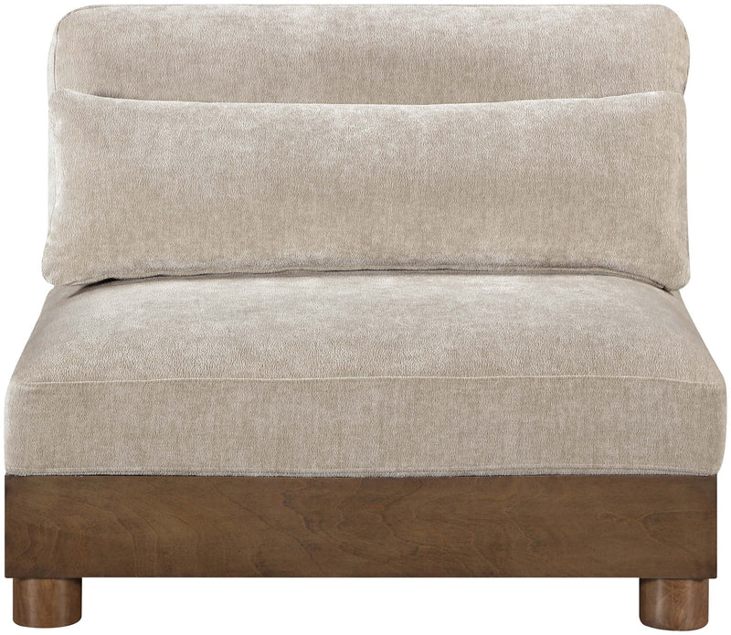 Turin Taupe Fabric Upholstered Modular Armless Chair