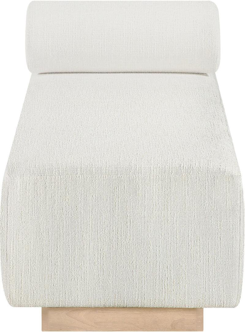 Zephyr - Linen Textured Fabric Upholstered Chaise - Painted Natural Base