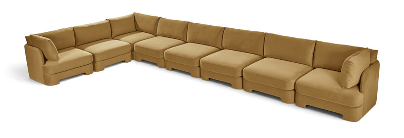 Hammond - Velvet Performance Fabric Upholstered 8 Piece L-Shaped Sectional