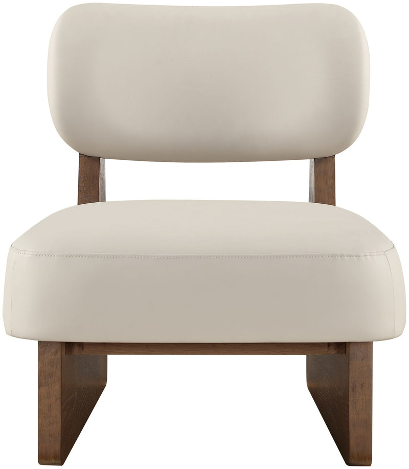 Vetra Taupe Vegan Leather Upholstered Accent Chair