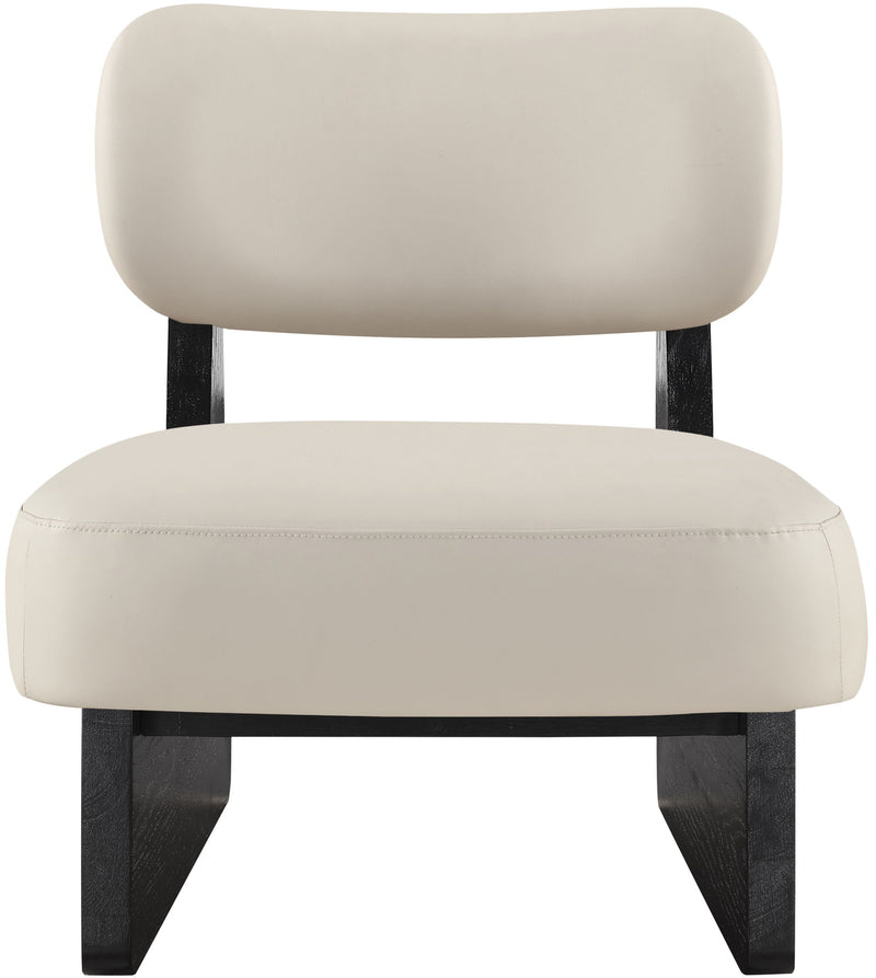 Vetra Taupe Vegan Leather Upholstered Accent Chair