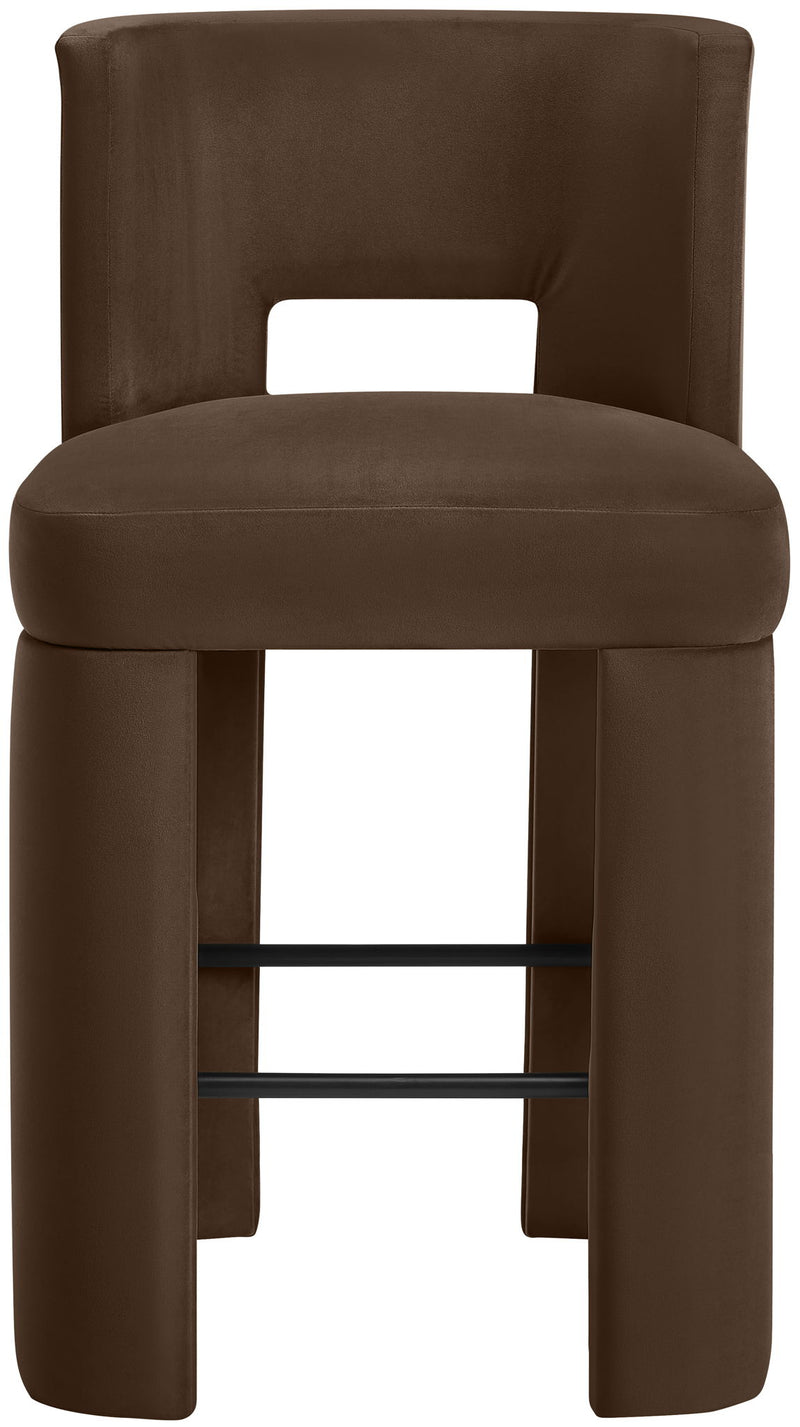 Zuno - Velvet Performance Fabric Upholstered Bar Stool (Set of 2)