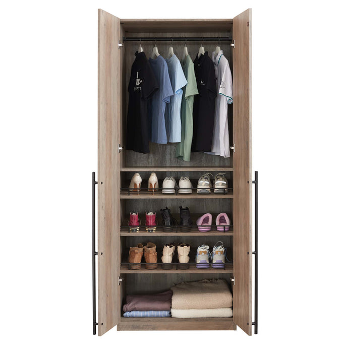Manhattan Lee - Wardrobe Closet With Hanging Rod And Shoe Shelves