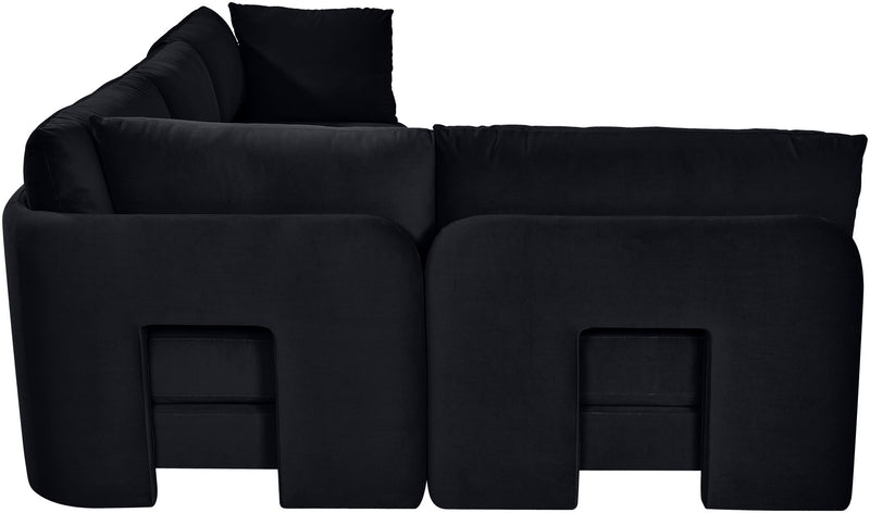 Hammond - Velvet Performance Fabric Upholstered 4 Piece Armless Sectional