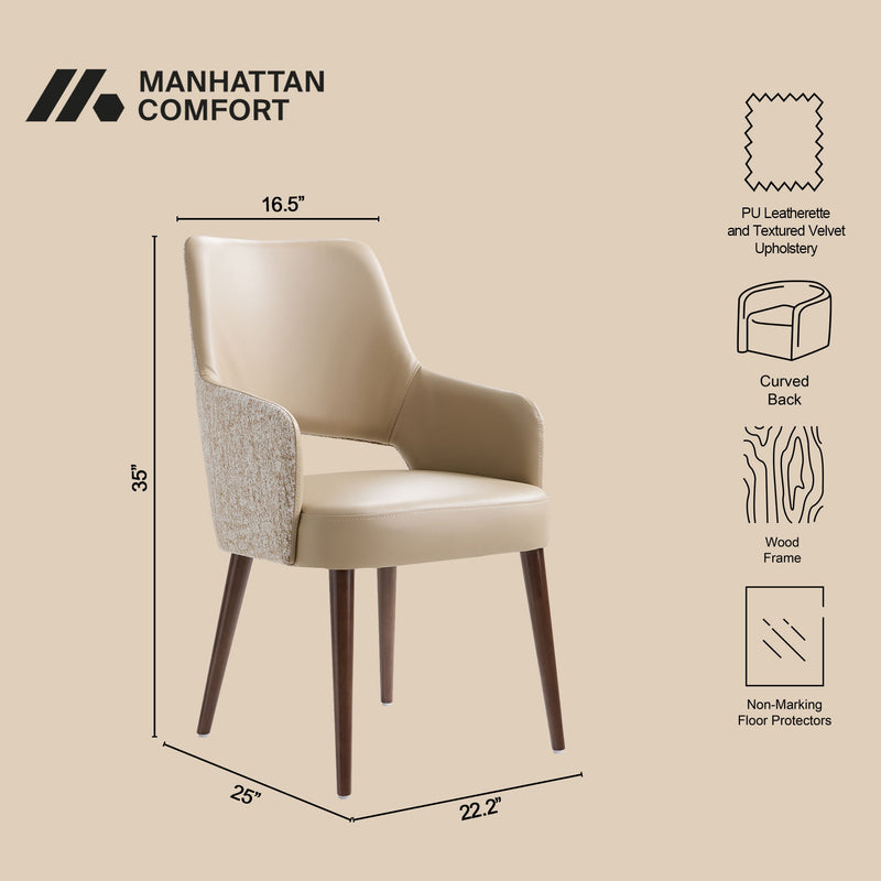 Manhattan Liora - Wood Upholstered Armchair