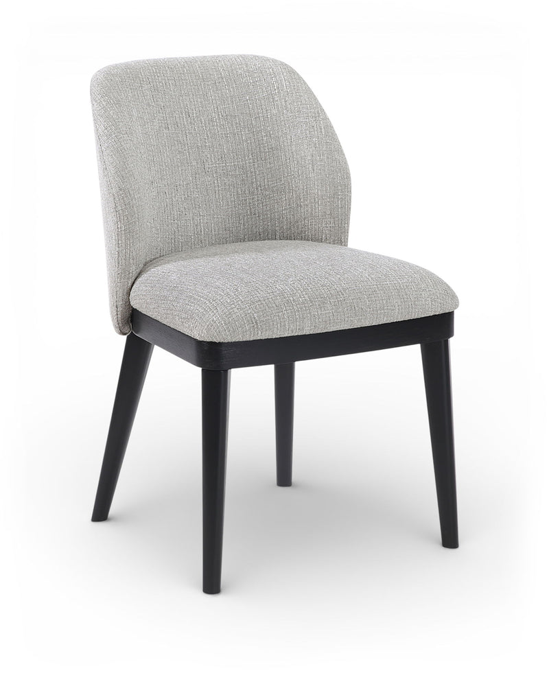 Valeo - Linen Textured Fabric Upholstered Dining Chair (Set of 2) - Painted Black Base