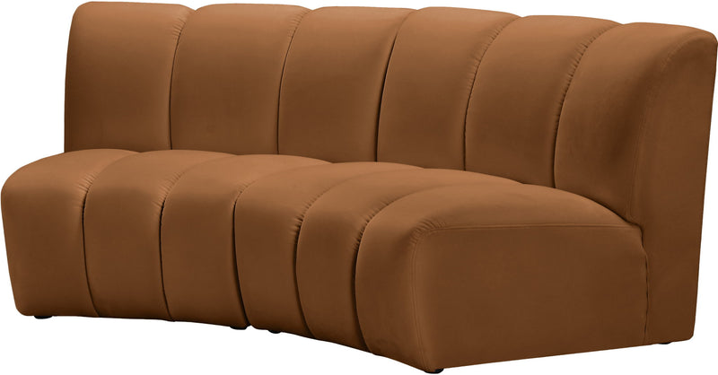 Infinity 83" Saddle Velvet Upholstered 2pc. Modular Sectional