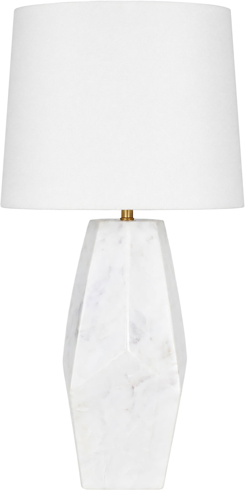 Seraphine - Genuine Marble And Linen Textured Fabric Table Lamp