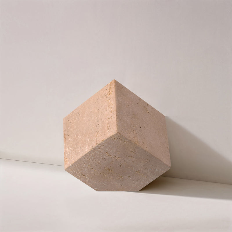 Block Natural Travertine Decorative Cube