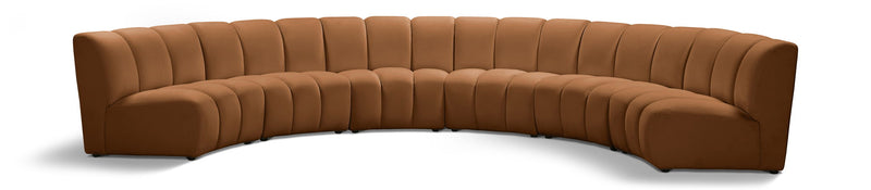 Infinity 174" Saddle Velvet Upholstered 6pc. Modular Sectional