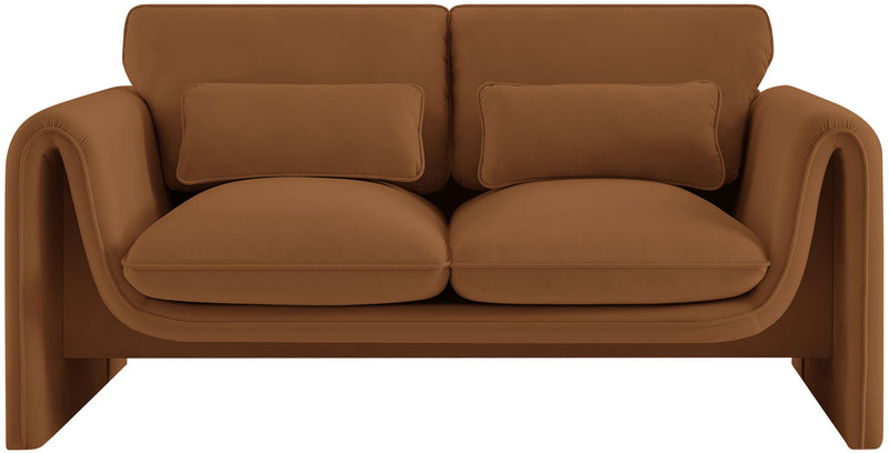 Sloan 64" Saddle Velvet Upholstered Loveseat