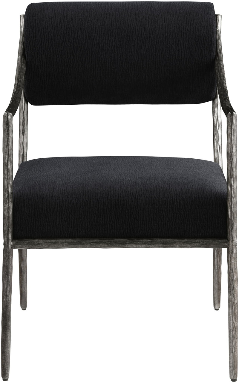 Bastille - Upholstered Dining Arm Chair (Set of 2) - Silver Frame