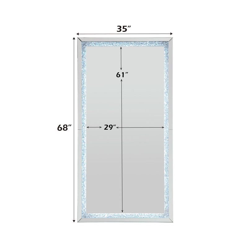 Noralie - Floor Mirror - Faux Diamonds & Mirrored